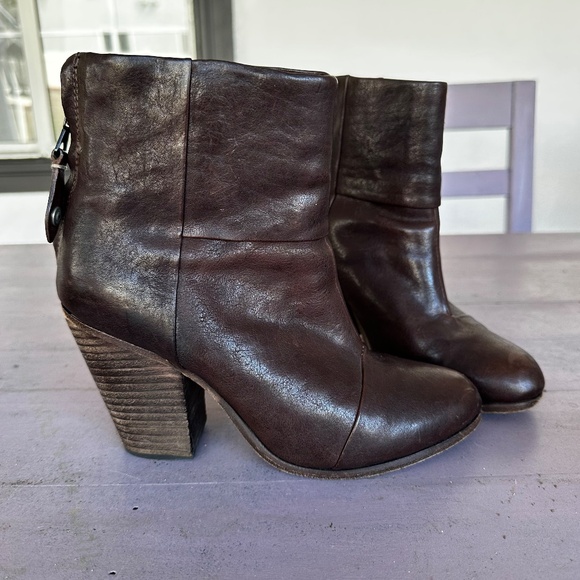 Rag and Bone Classic Newbery Brown Ankle Booties Size 37 - Picture 5 of 7